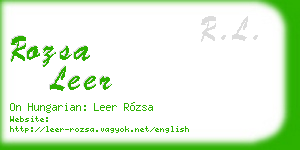 rozsa leer business card